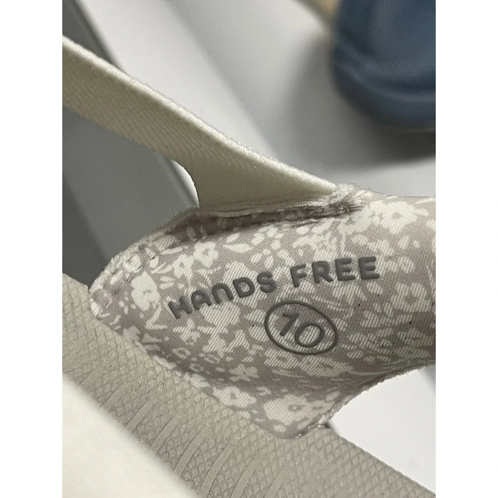 Skechers Hands Free Slip-ins GO WALK 6 Sandals White Grey Womens Sz 10